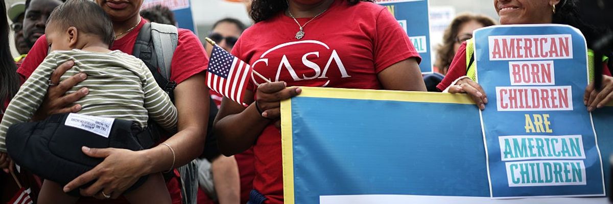 Activists Protest At The Supreme Court Against Trump's Attempt To End Birthright Citizenship