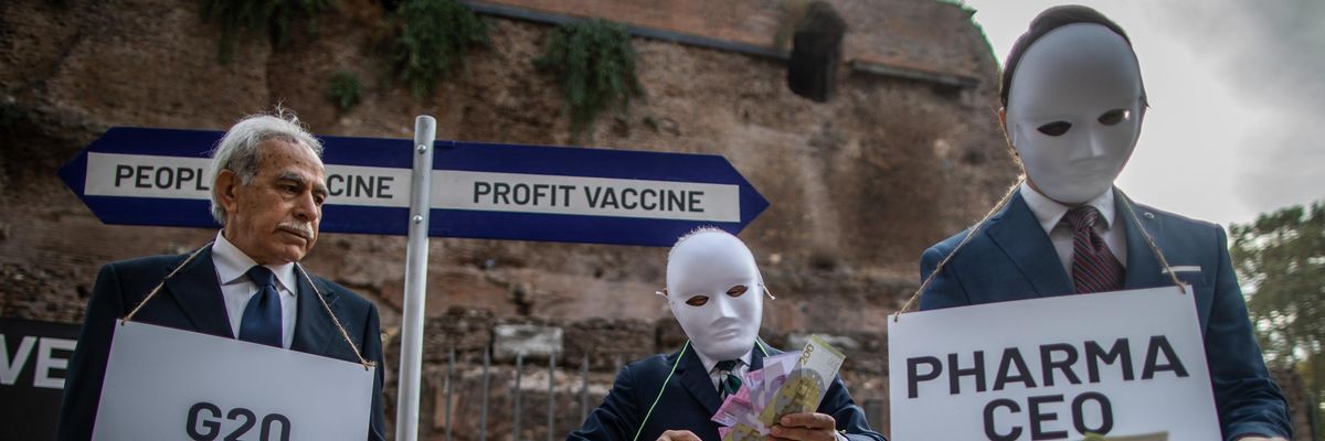 Activists protest vaccine inequality