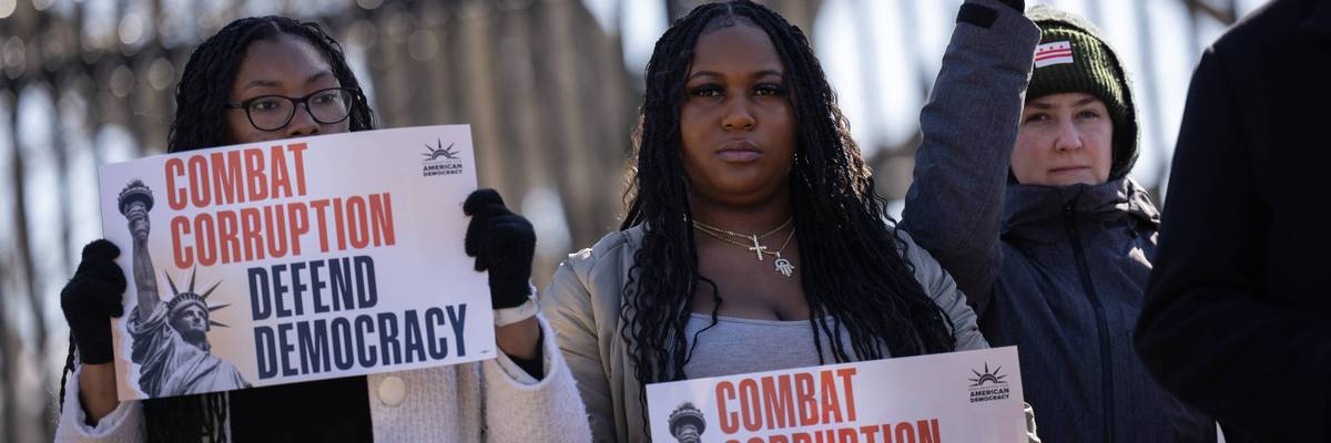 Activists Rally For Democracy At The White House 14 Years After Citizens United Decision