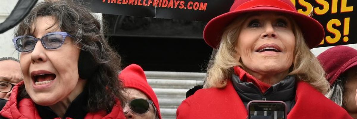 Denouncing Corporate Climate Profiteers, Comedy Icon Lily Tomlin Arrested at #FireDrillFriday Protest in DC
