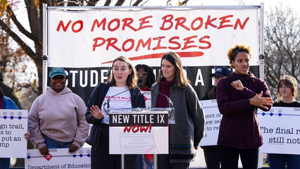 Advocates for expanded Title IX protections protest