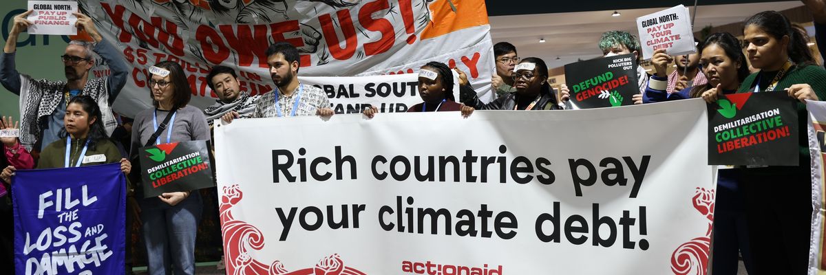 Advocates of rich countries paying their climate debt to the Global South
