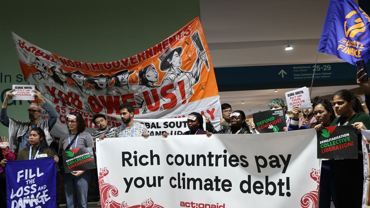 Advocates of rich countries paying their climate debt to the Global South