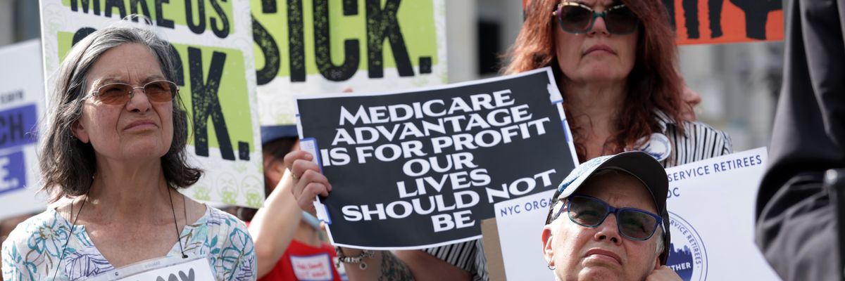Advocates protest Medicare Advantage