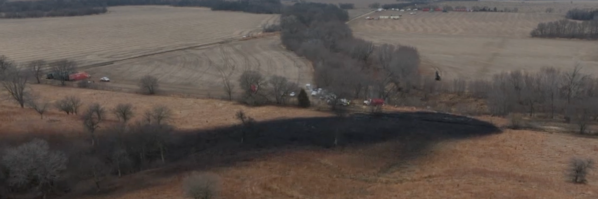Aerial footage shows Keystone pipeline spill