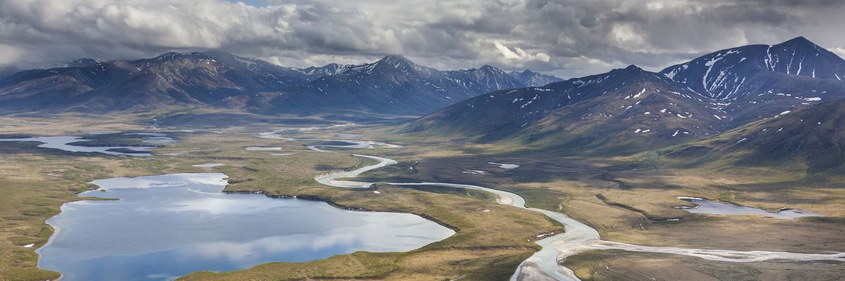Aerial of Lake Matcharak, Noatak river