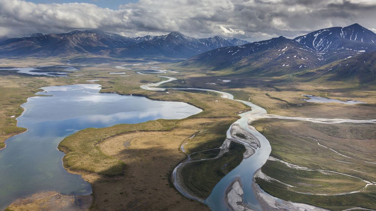 Aerial of Lake Matcharak, Noatak river
