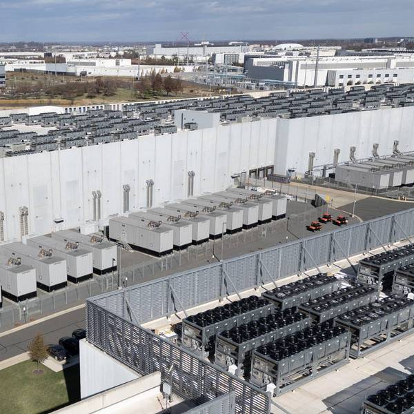 Aerial view of a data center