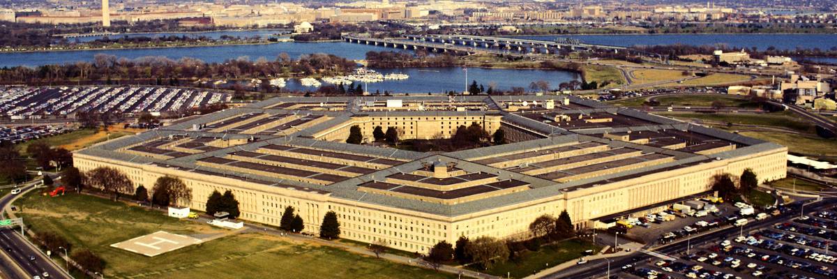 Aerial view of a military building, The Pentagon, Washington DC, USA
