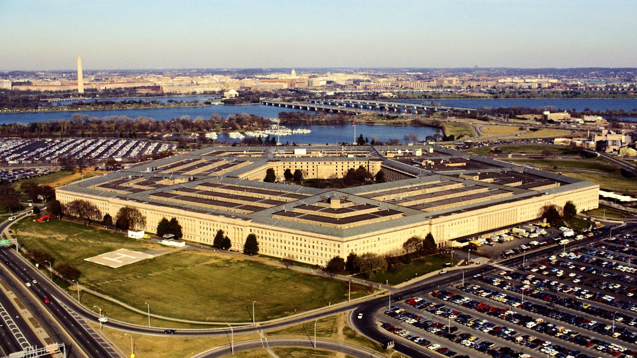 Aerial view of a military building, The Pentagon, Washington DC, USA