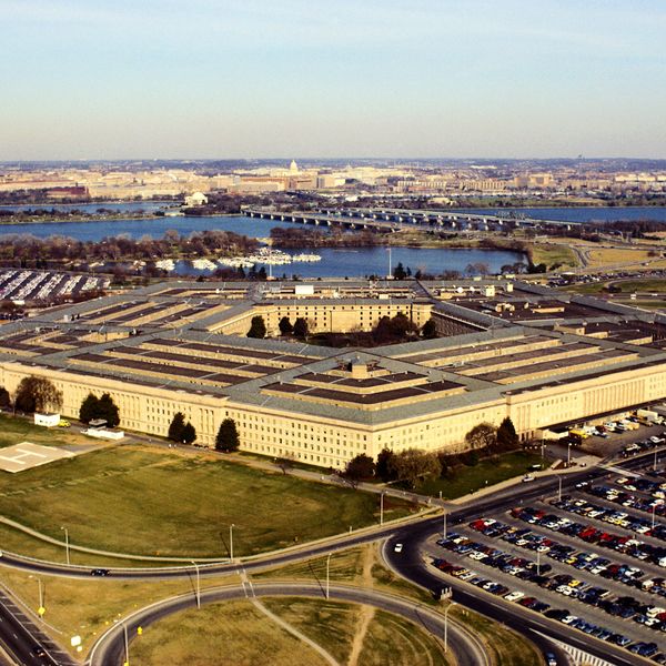 Aerial view of a military building, The Pentagon, Washington DC, USA