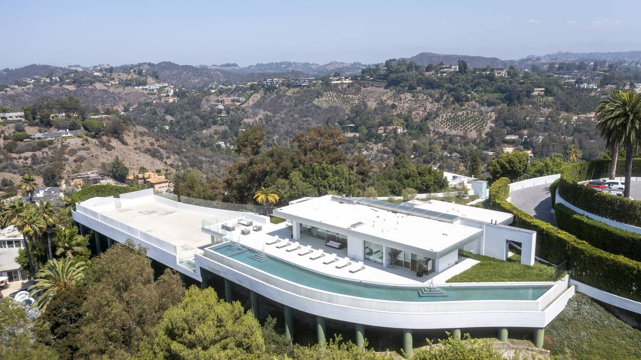 Aerial view of part of Bel Air mansion.