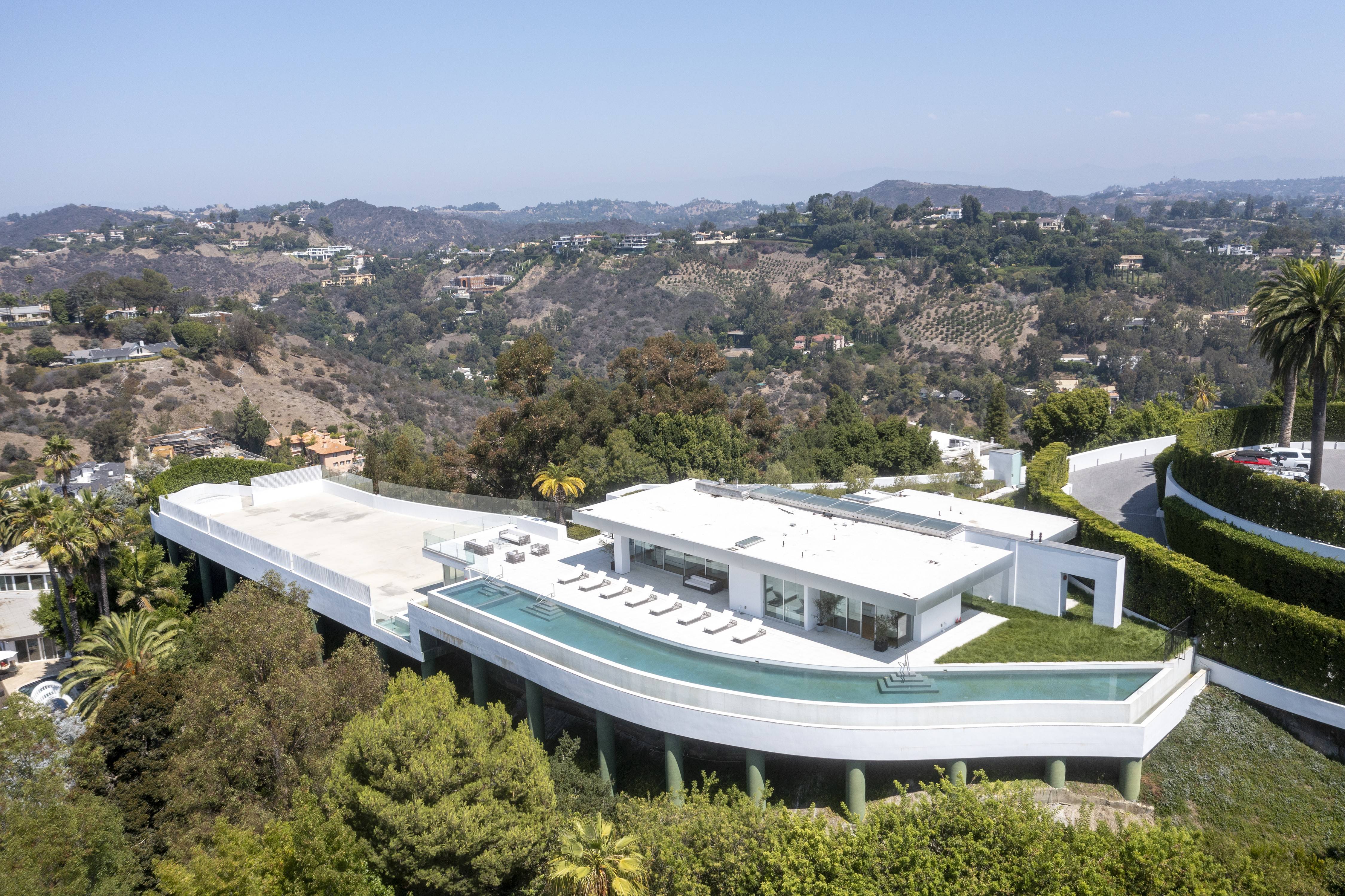Aerial view of part of Bel Air mansion.