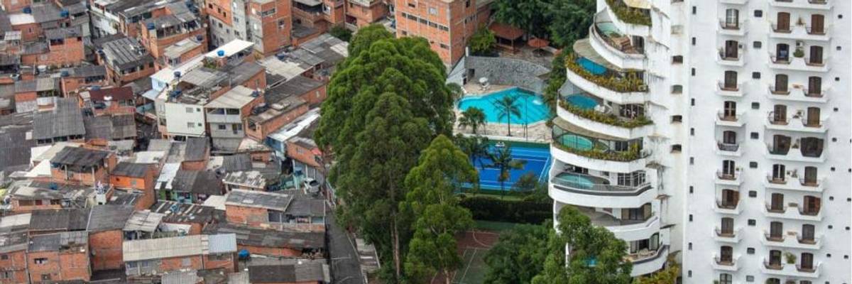 Sixteen Years Later, a Helicopter Returns to the Site of the 'World's Most Famous Photograph of Inequality'