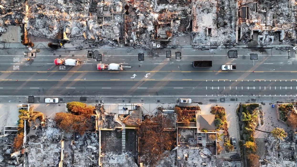 Aerial views of fire destruction in Malibu, California