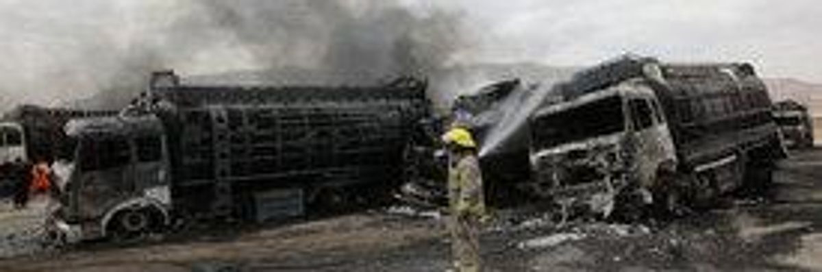 Taliban Destroys 22 NATO Supply Trucks in Bombing