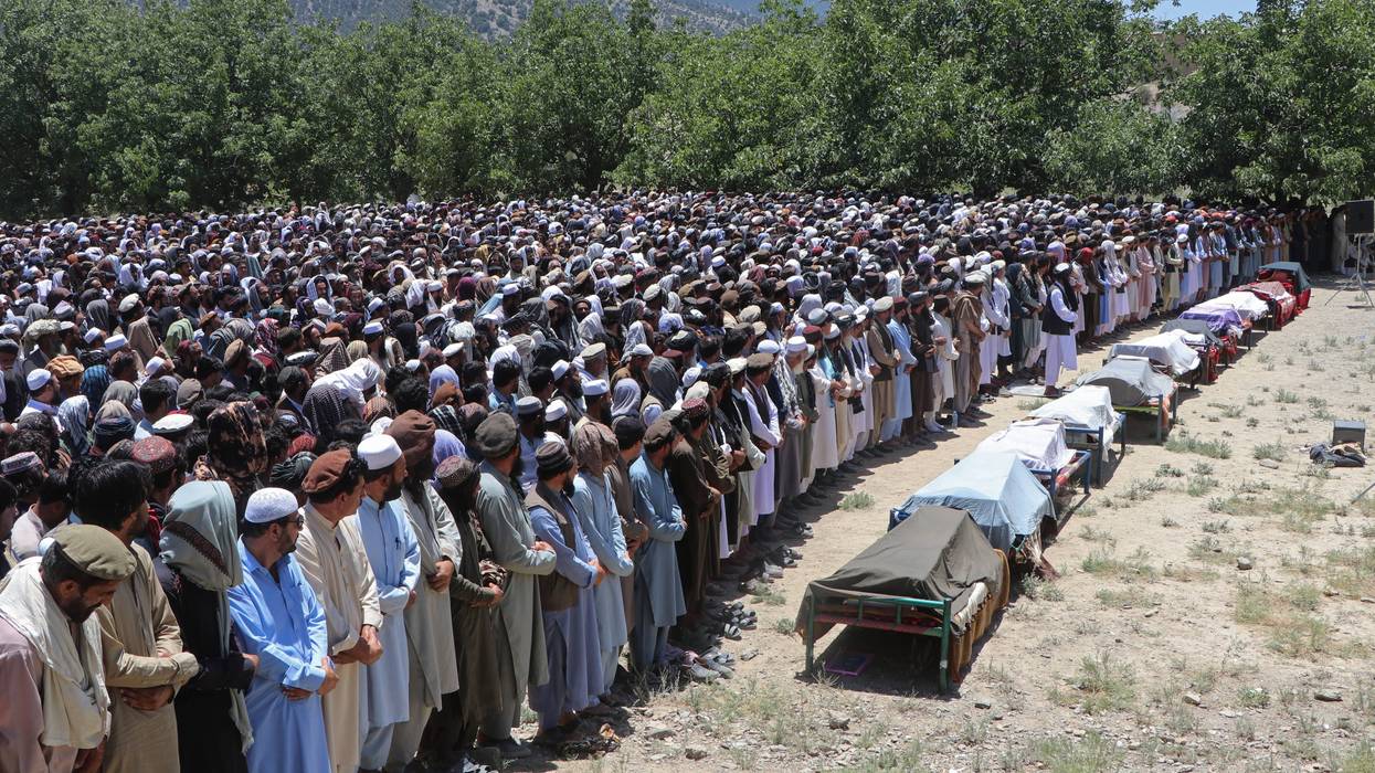 Afghans gather to mourn people killed by Pakistani airstrikes