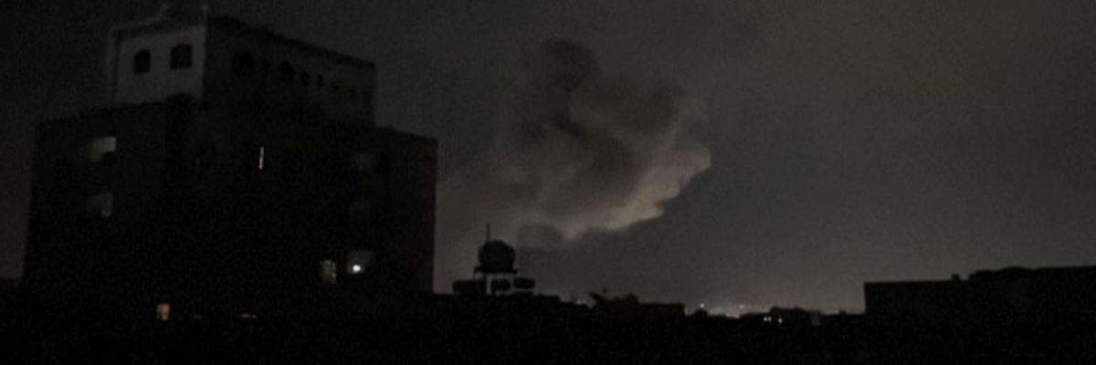 AFPTV footage shows smoke plumes rising after the U.S. bombed Houthi targets