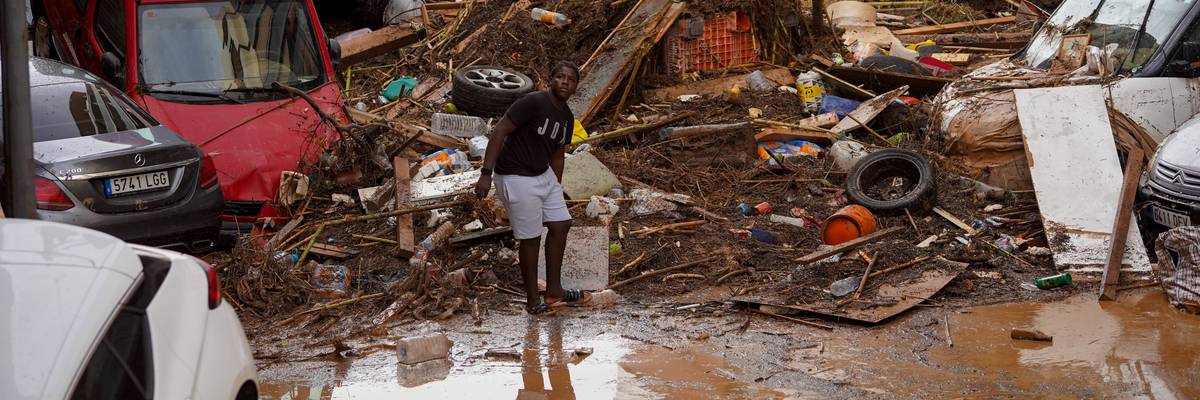 Aftermath of flooding in Valencia, Spain.