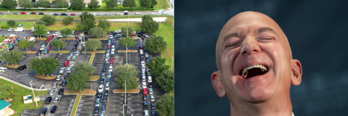 Stock Market Soars and Billionaire Wealth Swells by $1 Trillion as Food Lines Stretch 'As Far As the Eye Can See'