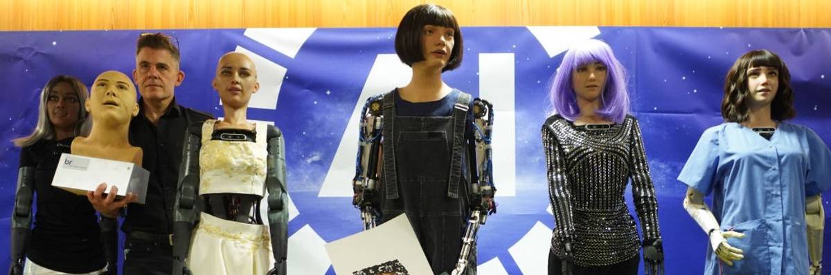 Ai-Da Robot at UN Global Summit on AI for Good