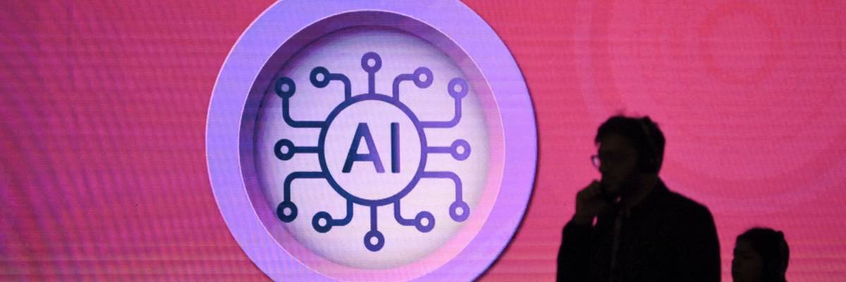 AI signage at Mumbai summit.