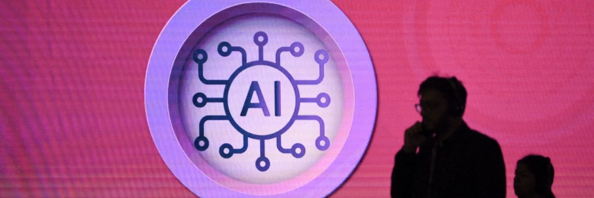 AI signage at Mumbai summit.