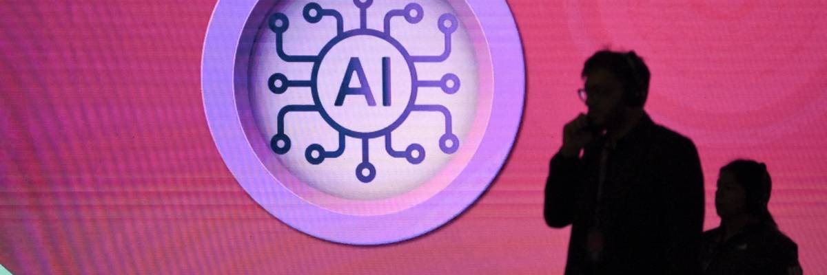 AI signage at Mumbai summit.