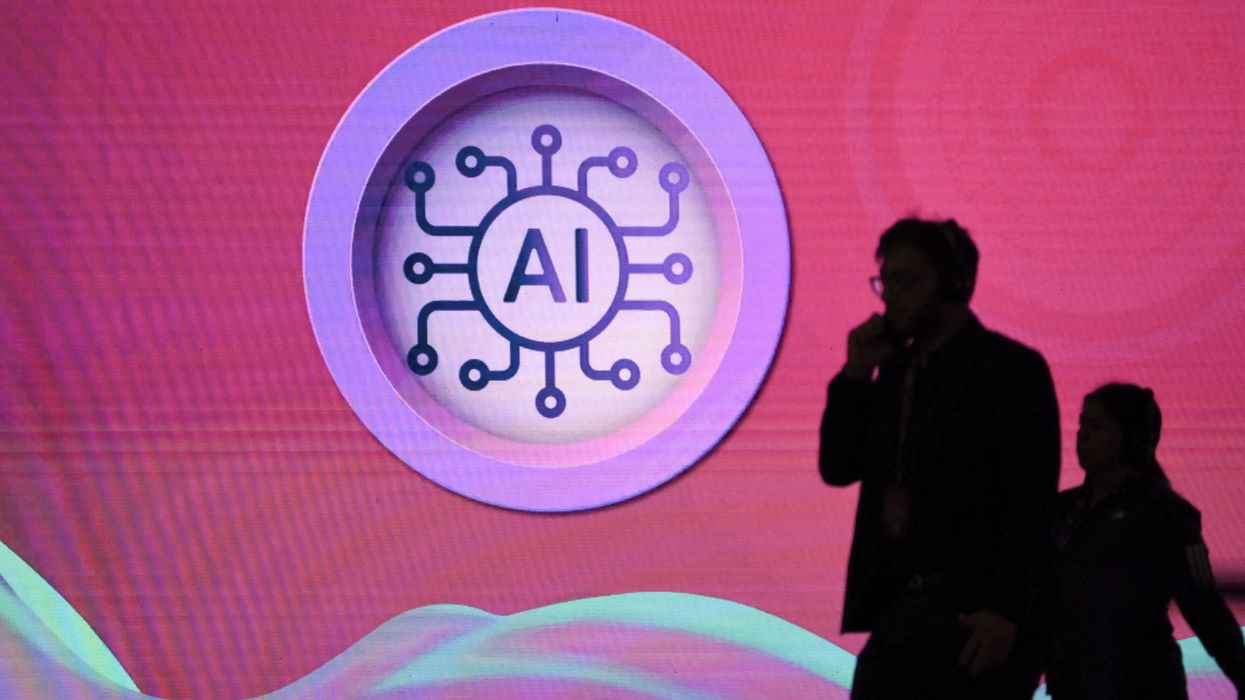 AI signage at Mumbai summit.