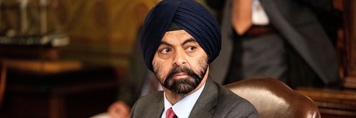 Ajay Banga attends a White House meeting