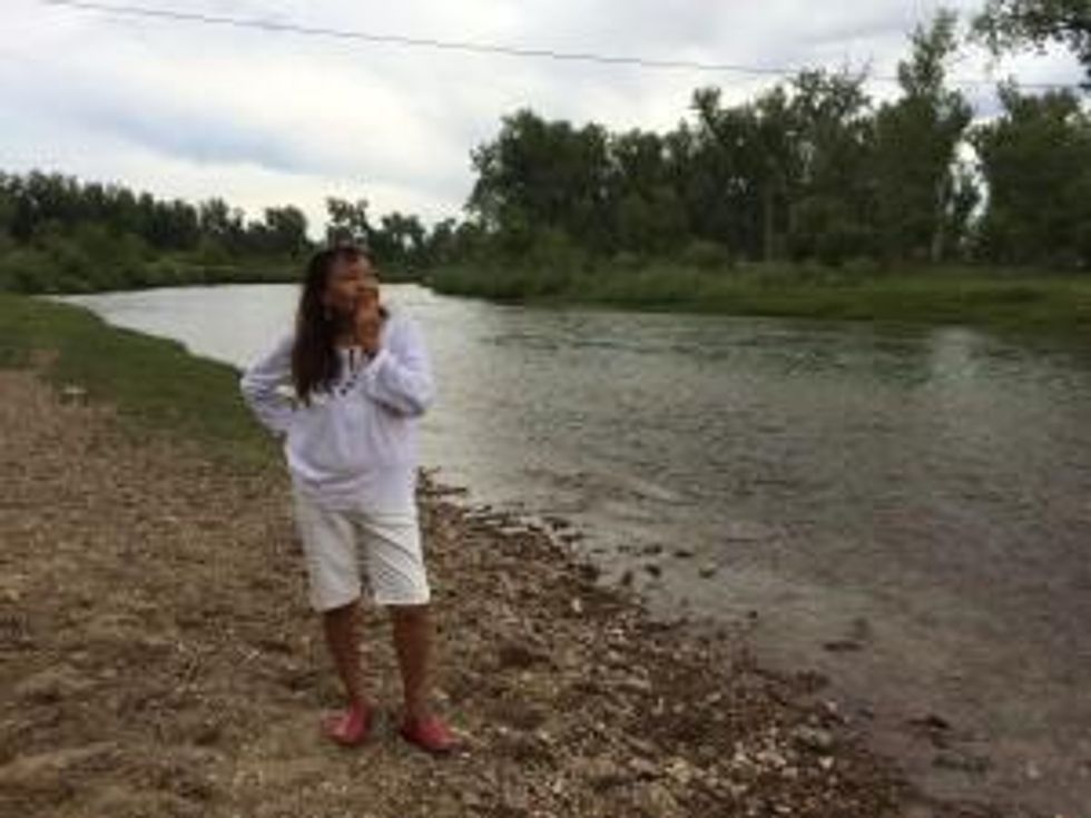 Alaina Buffalo Spirit, Northern Cheyenne, on the Tongue River near her family's land.