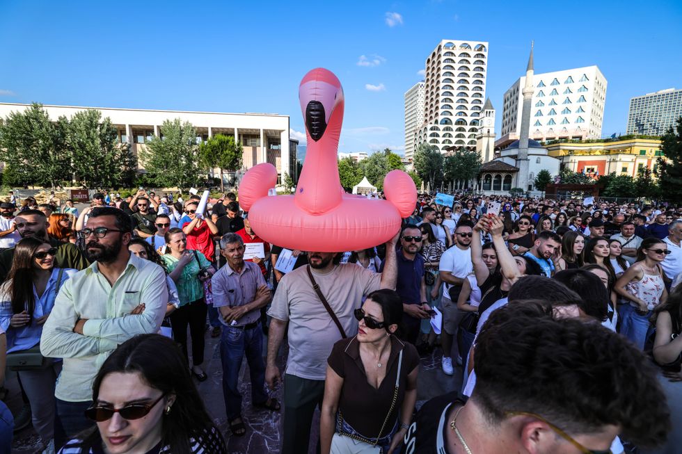 'Nation is Not For Sale': Thousands of Albanians Protest Kushner Resort Plans in Protected Wetland