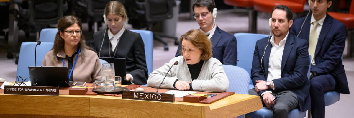 Alicia Buenrostro Massieu, Mexico’s deputy permanent representative at the United Nations, speaks at UN headquarters