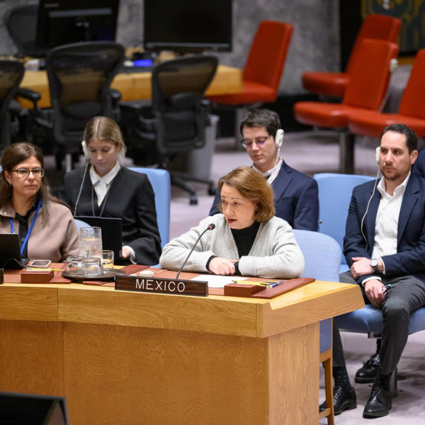 Alicia Buenrostro Massieu, Mexico’s deputy permanent representative at the United Nations, speaks at UN headquarters