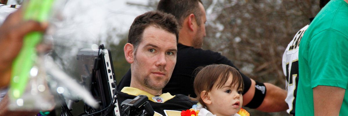 ALS patient Steve Gleason attends an event to raise awareness about the disease