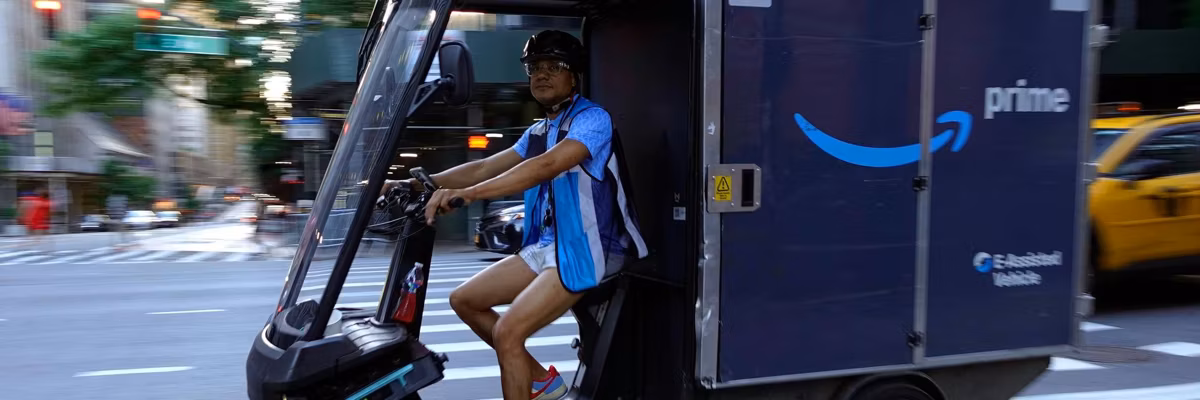 Amazon E-Assisted Delivery Vehicle in New York City