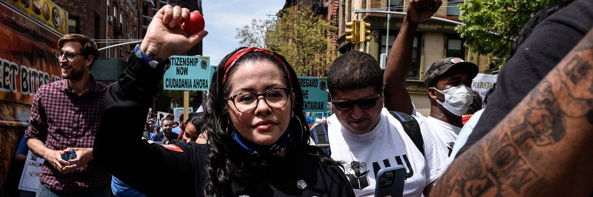 Amazon Workers Hold May Day Rally In New York