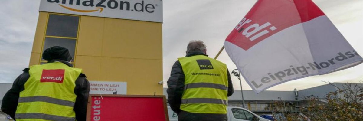 Amazon Workers in Germany Strike on Prime Day for Better Pay and Right to Organize 'Without Big Brother Watching'