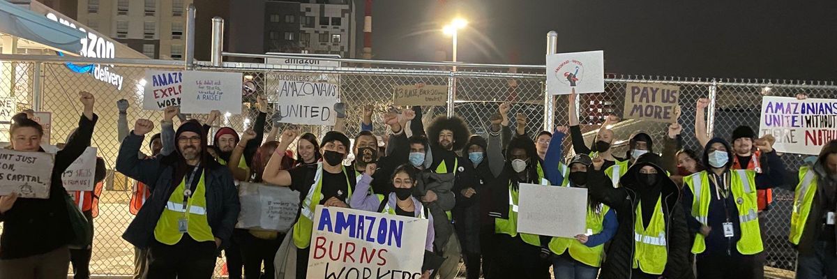 Amazon workers on strike