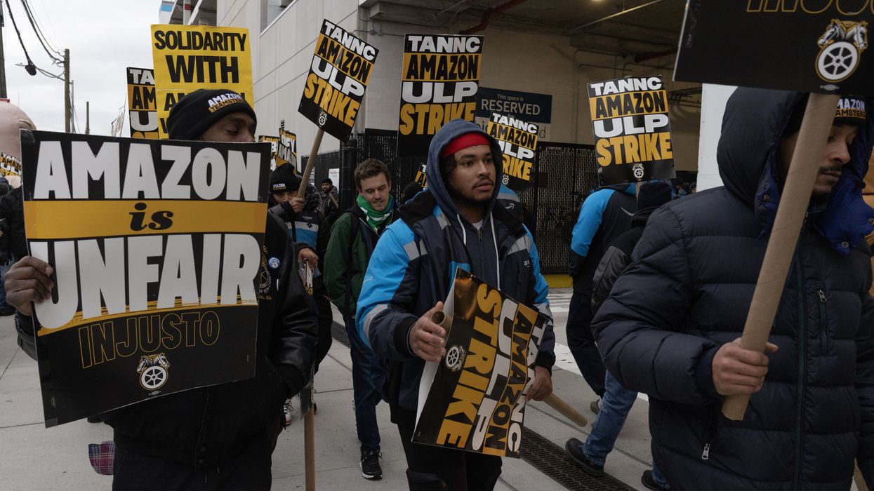 Amazon workers on ULP strike.
