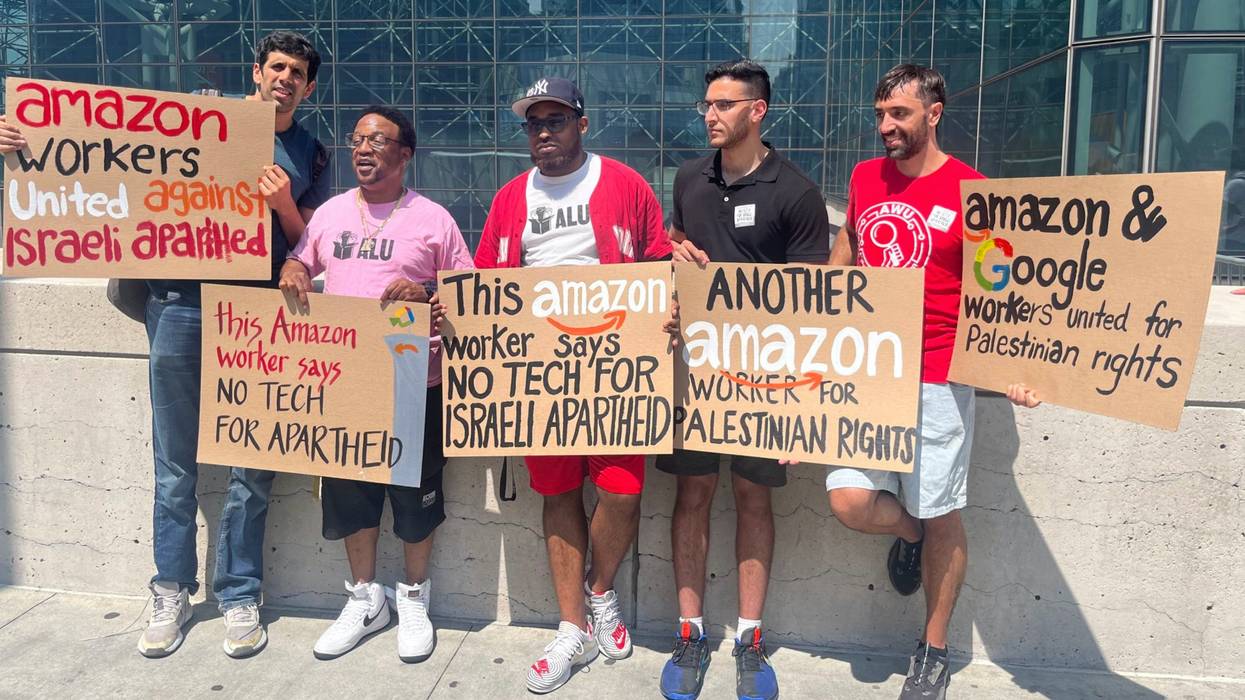 Amazon workers protest the company's complicity in Israeli apartheid
