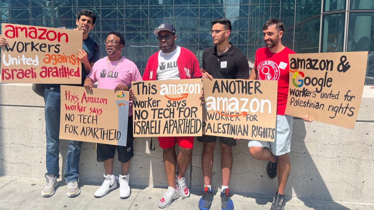 Amazon workers protest the company's complicity in Israeli apartheid
