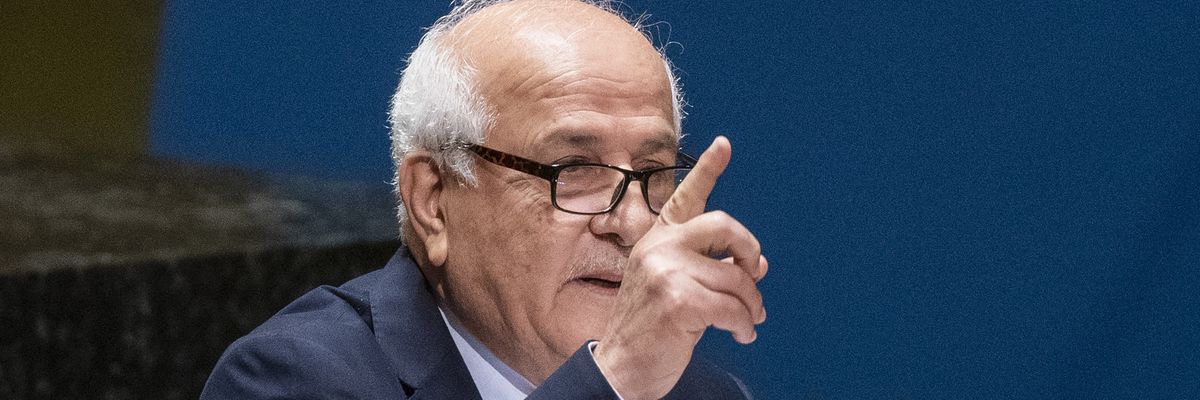 Ambassador of the Permanent Observer Mission of the State of Palestine to the United Nations Riyad H. Mansour.