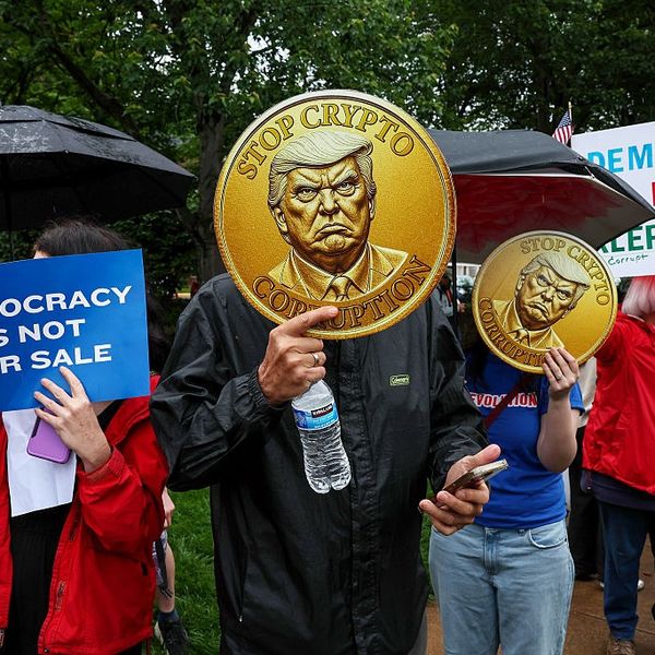 "America is Not for Sale" Rally Against Trump's Crypto Dealings