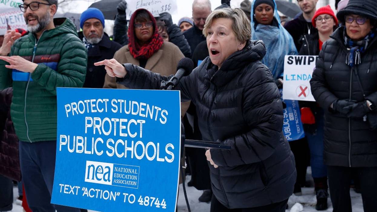 American Federation of Teachers president Randi Weingarten speaks at a rally