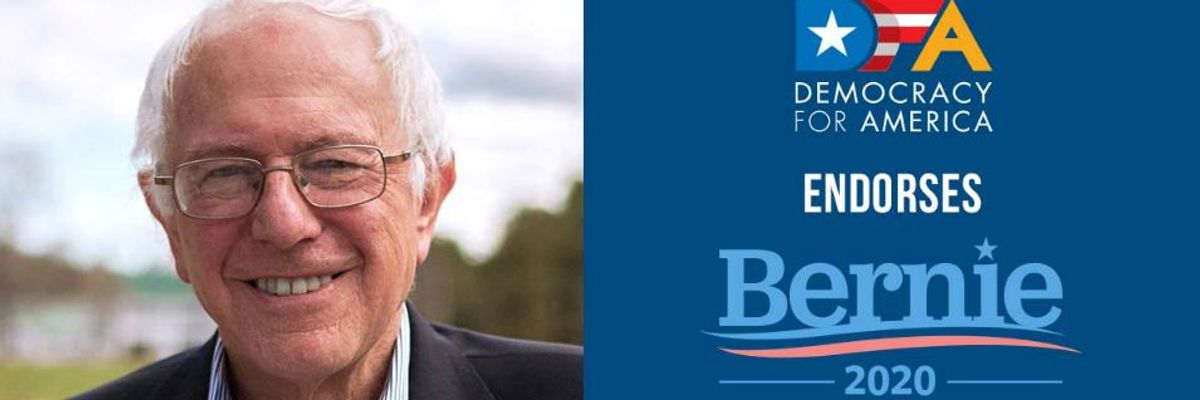 Democracy for America Endorses Sanders in 'Wake-Up Call to Broken, Visionless, Corporate Democratic Establishment'