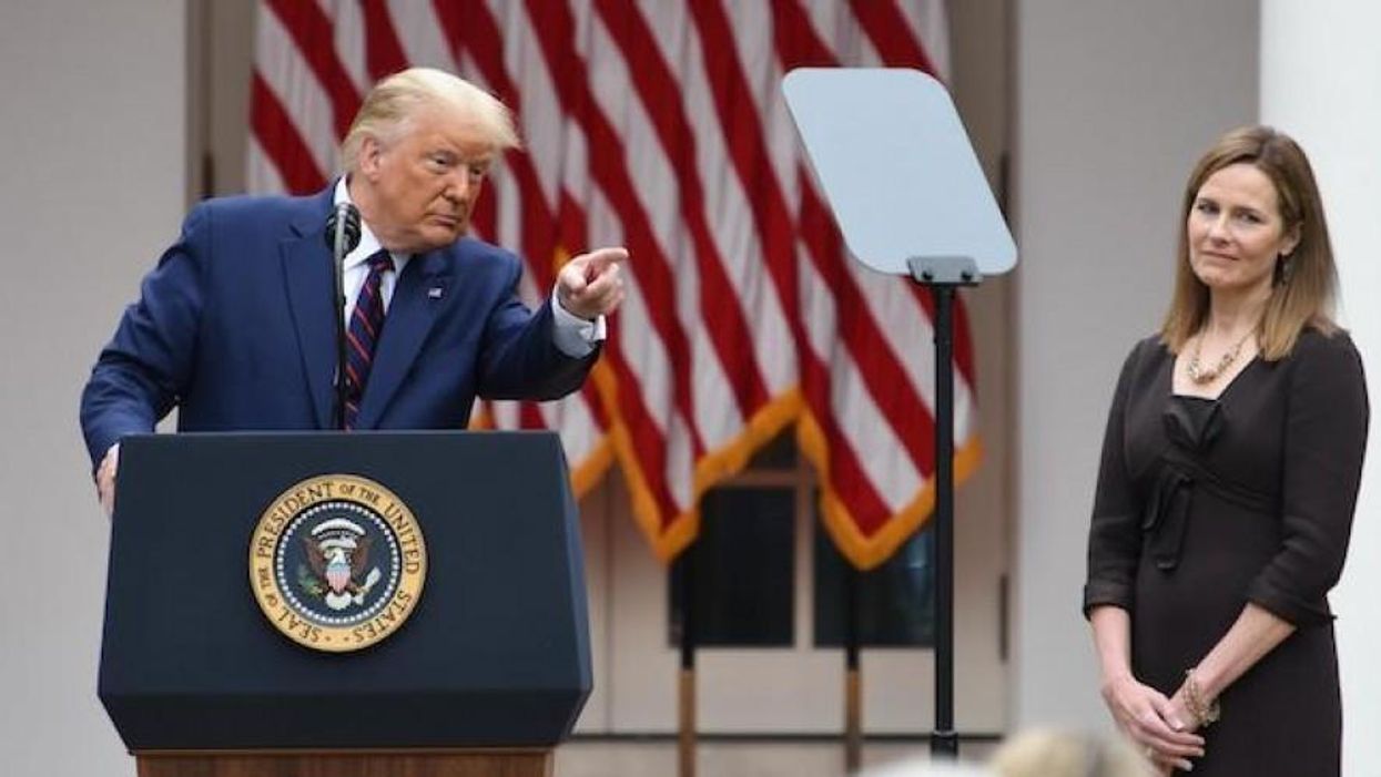 Will Amy Coney Barrett Stand by Her Man? He's Betting a Second Term On It