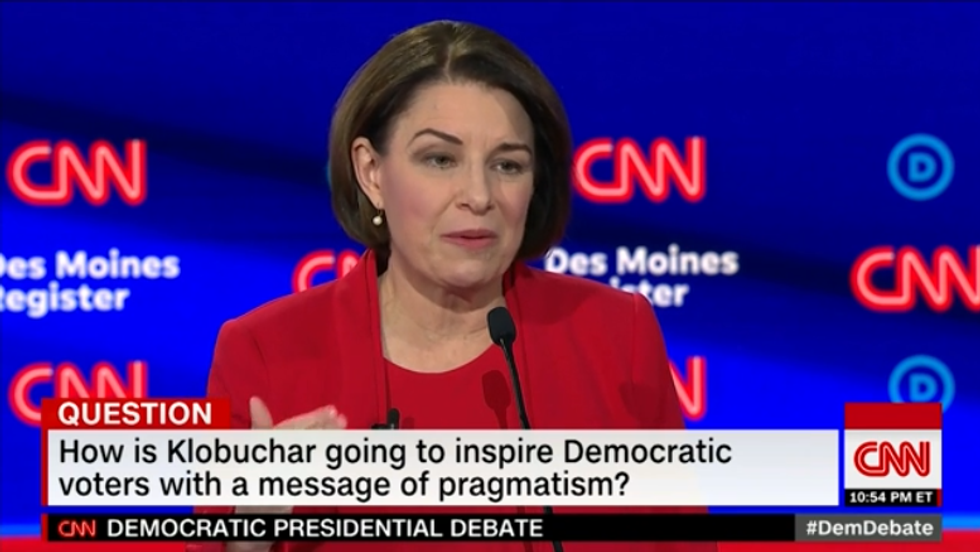 Amy Klobuchar at CNN's Iowa debate