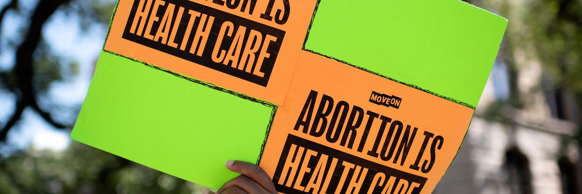 An abortion rights demonstrator