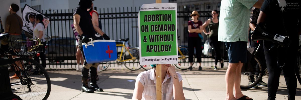 An abortion rights demonstrator 